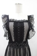 画像3: axes femme kawaii / ドットチュールエプロン M ブラック H-26-04-27-1043-AX-OP-YZ-ZH (3)