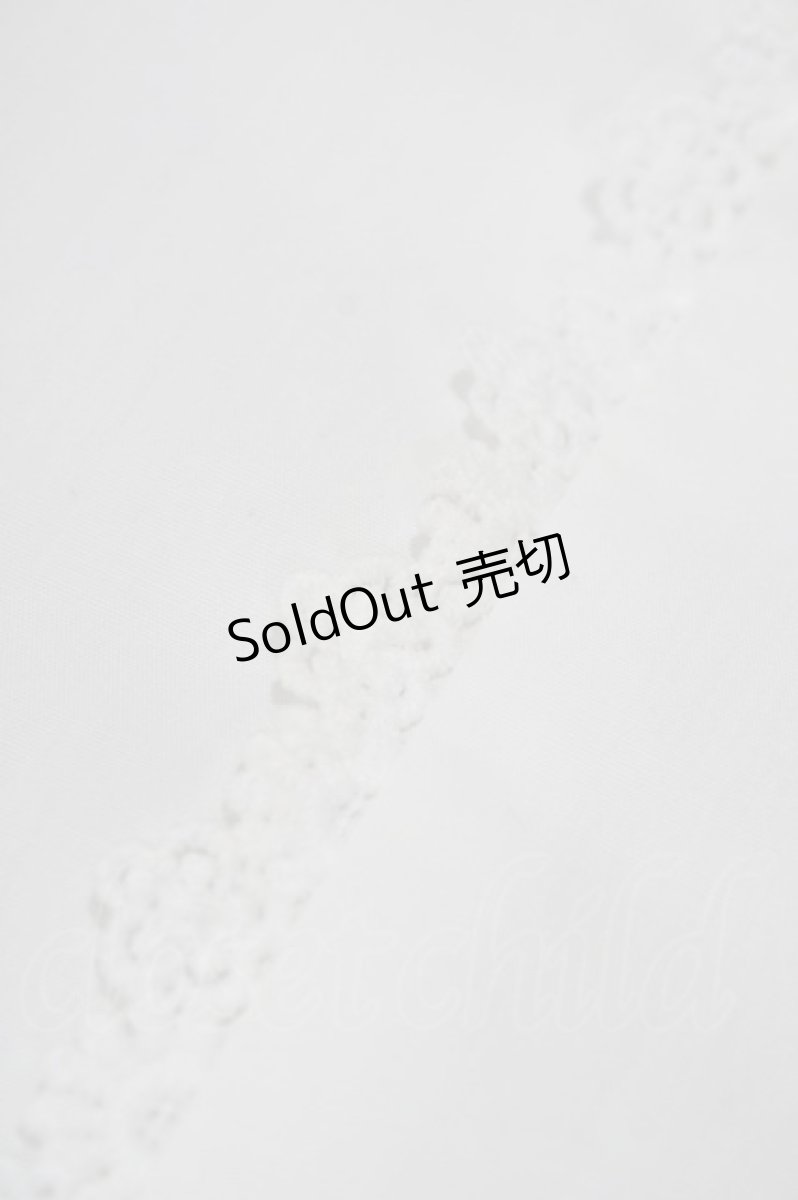 画像4: Chalmiere / トーションレース丸襟半袖ブラウス M 白 H-26-04-27-1044-0-BL-NS-ZH (4)