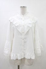 画像1: axes femme / 姫袖風フレア袖ブラウス Free 白 H-26-04-27-1046-AX-BL-NS-ZH (1)