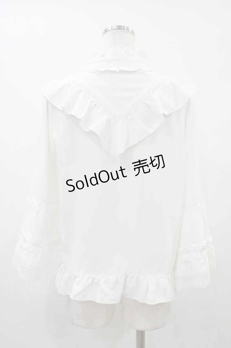 画像2: axes femme / 姫袖風フレア袖ブラウス Free 白 H-26-04-27-1046-AX-BL-NS-ZH (2)