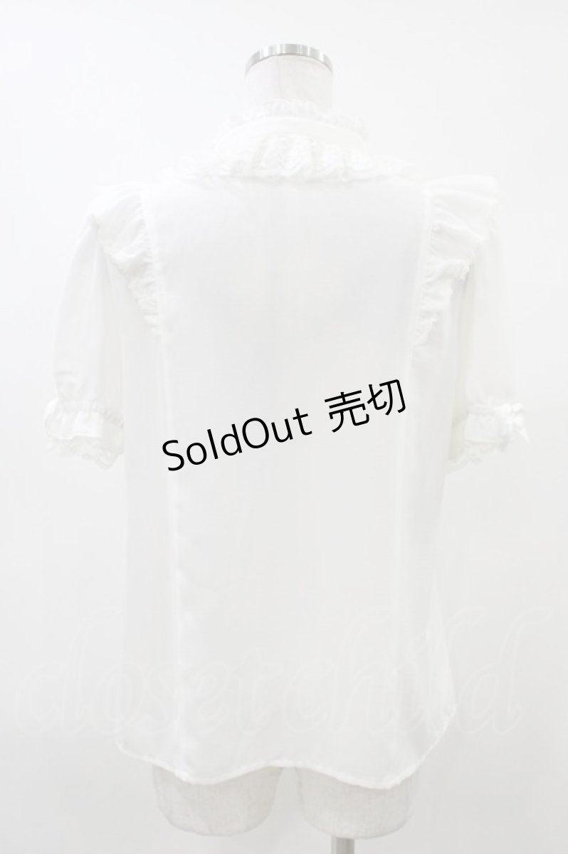 画像2: Secret Honey / スタンドカラーダブルフリルブラウス Free 白 H-26-04-27-1047-CA-BL-NS-ZH (2)