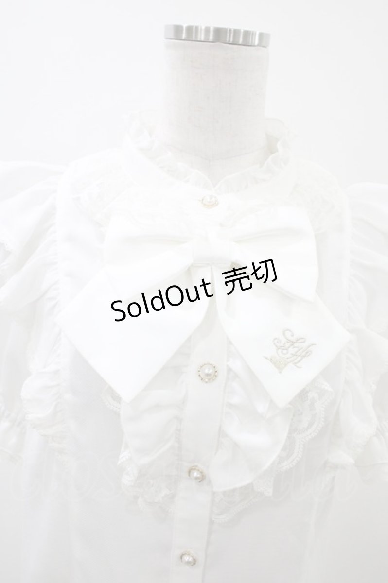 画像3: Secret Honey / スタンドカラーダブルフリルブラウス Free 白 H-26-04-27-1047-CA-BL-NS-ZH (3)