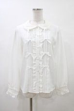 画像1: DearMyLove / キラキラビジュレースリボンブラウス L 白 H-26-04-27-1048-EL-BL-NS-ZH (1)