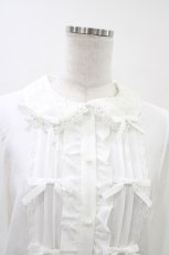 画像3: DearMyLove / キラキラビジュレースリボンブラウス L 白 H-26-04-27-1048-EL-BL-NS-ZH (3)