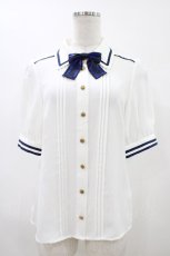 画像1: Amavel / ネクタイ付きブラウス Free オフ/ネイビー H-26-04-27-1049-CA-BL-NS-ZH (1)