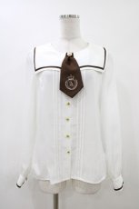 画像1: Amavel / ネクタイ付きセーラーブラウス Free オフ/ブラウン H-26-04-27-1050-CA-BL-NS-ZH (1)