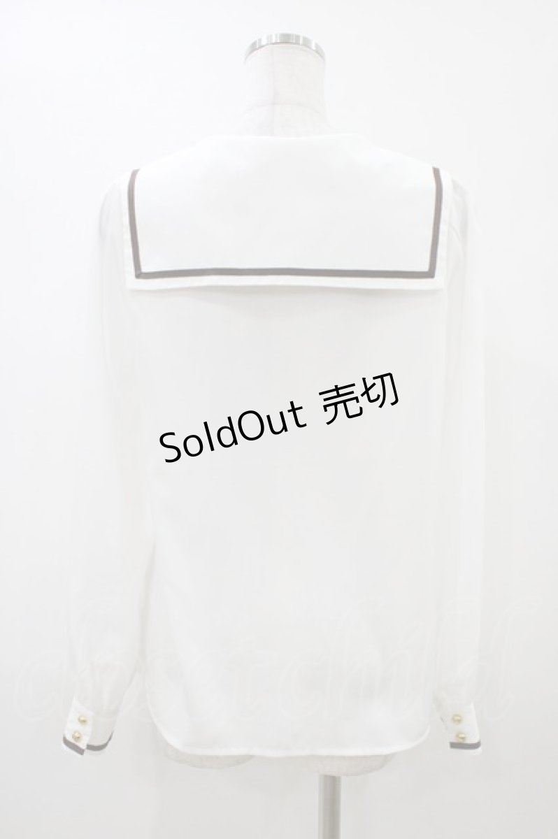 画像2: Amavel / ネクタイ付きセーラーブラウス Free オフ/ブラウン H-26-04-27-1050-CA-BL-NS-ZH (2)