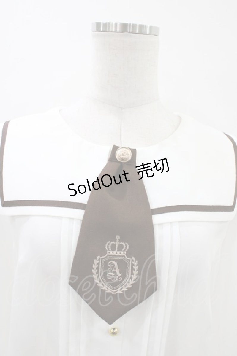 画像3: Amavel / ネクタイ付きセーラーブラウス Free オフ/ブラウン H-26-04-27-1050-CA-BL-NS-ZH (3)