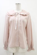 画像1: axes femme POETIQUE / ハートチュールビッグ襟ブラウス M ピンク H-26-04-27-1057-AX-BL-NS-ZH (1)