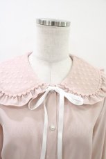 画像3: axes femme POETIQUE / ハートチュールビッグ襟ブラウス M ピンク H-26-04-27-1057-AX-BL-NS-ZH (3)