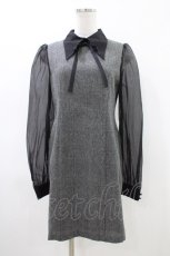 画像1: EATME / シースルースリーブシャツカラーワンピース M グレー H-26-04-27-1019-LO-OP-NS-ZH (1)