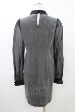 画像2: EATME / シースルースリーブシャツカラーワンピース M グレー H-26-04-27-1019-LO-OP-NS-ZH (2)