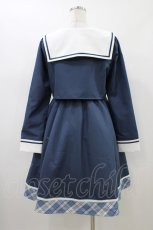 画像2: Amavel / School Check Setup風セーラーワンピース Free ブルー H-26-04-27-1024-CA-OP-NS-ZH (2)