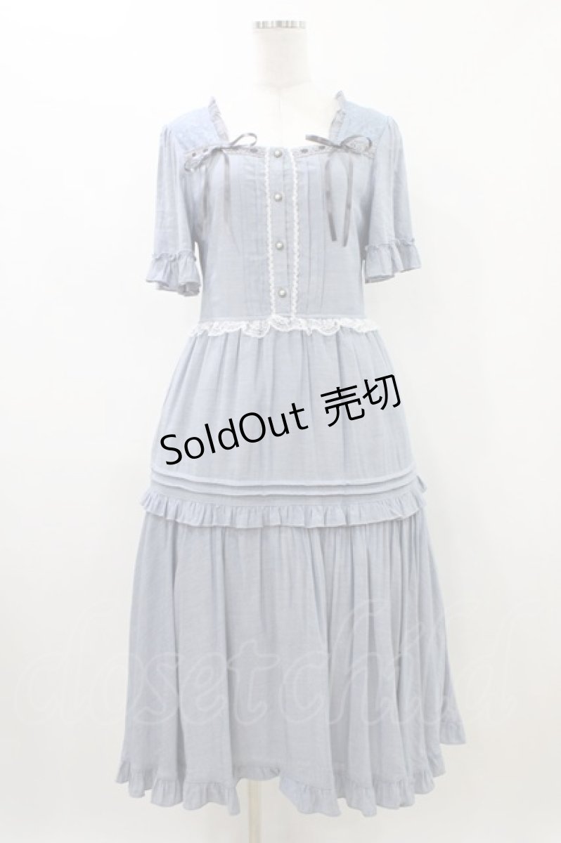 画像1: axes femme / シャンブレーロングワンピース M ブルー H-26-04-27-1027-AX-OP-NS-ZH (1)