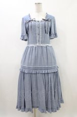 画像1: axes femme / シャンブレーロングワンピース M ブルー H-26-04-27-1027-AX-OP-NS-ZH (1)
