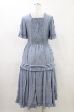 画像2: axes femme / シャンブレーロングワンピース M ブルー H-26-04-27-1027-AX-OP-NS-ZH (2)