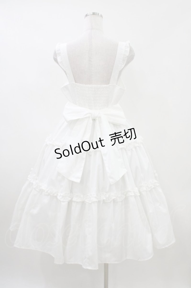 画像2: Alice Mashiro / TT*MAAフリルジャンパースカート L 白 H-26-04-27-1030-PU-OP-NS-ZH (2)