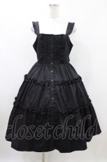 画像1: Alice Mashiro / TT*MAAフリルジャンパースカート L ブラック H-26-04-27-1032-PU-OP-NS-ZH (1)