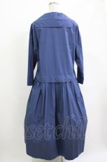 画像3: Jane Marple Dans Le Salon / Coating typewriter marine collar dress M ブルー H-26-04-27-007-JM-OP-KB-ZH (3)