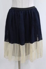 画像1: MARBLE / 配色ペチコート  ネイビー×アイボリー H-26-04-27-010-GO-SK-KB-ZH (1)
