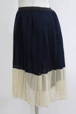 画像2: MARBLE / 配色ペチコート  ネイビー×アイボリー H-26-04-27-010-GO-SK-KB-ZH (2)