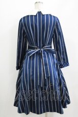 画像3: Jane Marple / Ribbon stripe jacquardのパブリックドレス  ネイビー H-26-04-27-002-JM-OP-KB-ZH (3)