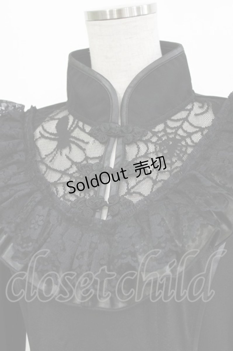 画像4: Qutie Frash / チャイナパフカットソー FREE 黒 H-26-04-27-016-QU-TO-AK-ZH (4)