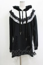 画像1: HANGRY&ANGRY / H&A CAT LACE EARS DRESS PARKA  黒×白 H-26-04-27-017-HN-TO-AK-ZH (1)