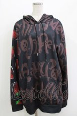 画像1: NieR Clothing / 総柄プルパーカー  黒×茶×苺 H-26-04-27-023-PU-TO-KB-ZH (1)