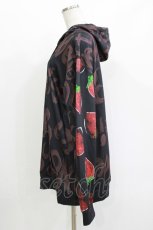 画像2: NieR Clothing / 総柄プルパーカー  黒×茶×苺 H-26-04-27-023-PU-TO-KB-ZH (2)