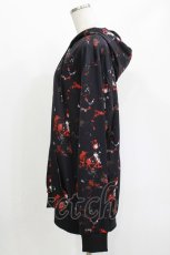 画像2: NieR Clothing / 総柄ZIPパーカー  黒×赤 H-26-04-27-024-PU-TO-KB-ZH (2)