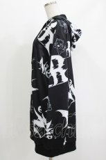 画像2: NieR Clothing / 総柄ZIPパーカー  黒×白/ミケロゴ H-26-04-27-026-PU-TO-KB-ZH (2)