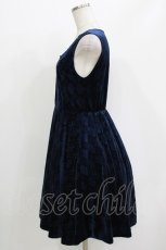 画像2: axes femme / ダイヤ柄ベロアワンピース M ネイビー H-26-04-28-026-AX-OP-NS-ZH (2)