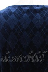 画像4: axes femme / ダイヤ柄ベロアワンピース M ネイビー H-26-04-28-026-AX-OP-NS-ZH (4)