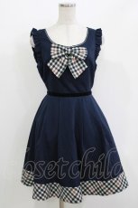 画像1: Secret Honey / チェック切替ジャンパースカート Free ネイビー H-26-04-28-031-CA-OP-NS-ZH (1)