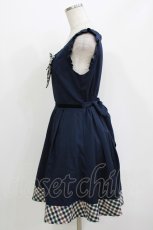 画像2: Secret Honey / チェック切替ジャンパースカート Free ネイビー H-26-04-28-031-CA-OP-NS-ZH (2)