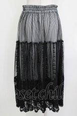 画像3: axes femme / ストライプ柄透かしパンツ M ブラック H-26-04-28-033-AX-PA-NS-ZH (3)