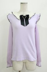 画像1: Secret Honey / ハートバックルリボントップス Free ラベンダー H-26-04-28-045-CA-TO-NS-ZH (1)
