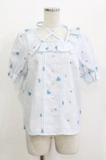画像1: Amavel / Topping Heart Sugarフリルブラウス M サックス H-26-04-28-046-CA-BL-NS-ZH (1)