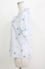 画像2: Amavel / Topping Heart Sugarフリルブラウス M サックス H-26-04-28-046-CA-BL-NS-ZH (2)