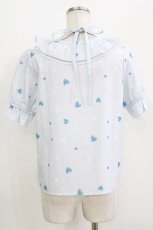 画像3: Amavel / Topping Heart Sugarフリルブラウス M サックス H-26-04-28-046-CA-BL-NS-ZH (3)