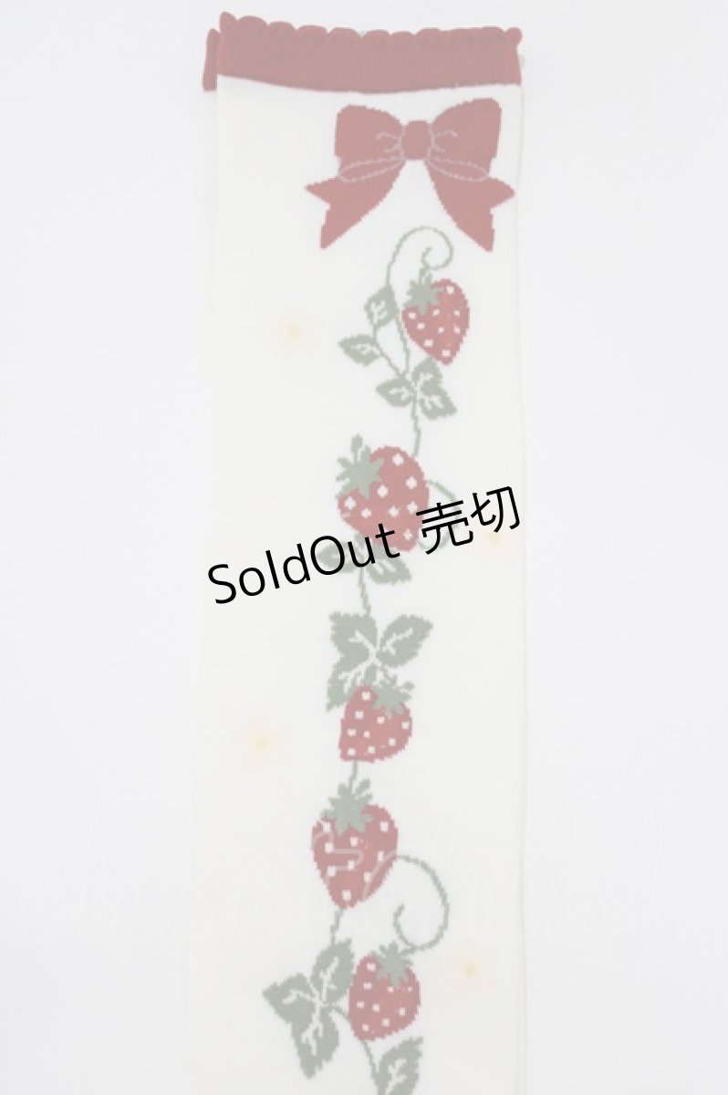 画像2: axes femme kawaii / いちご柄オーバーニー Free オフ H-26-04-28-064-AX-ZA-NS-ZH (2)