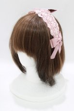 画像1: m petit by misako / AMレースカチューシャ  ピンク H-26-04-28-071-LO-AC-NS-ZH (1)