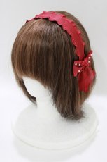 画像1: m petit by misako / AMPLリボンカチューシャ  レッド H-26-04-28-073-LO-AC-NS-ZH (1)