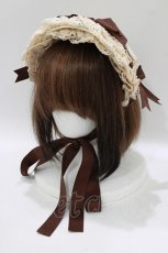 画像1: 妹抖手作工作屋（海外ロリータブランド） / ボンネット  生成り H-26-04-28-079-PU-AC-NS-ZH (1)