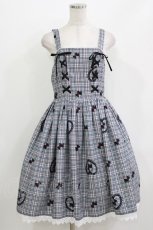 画像1: axes femme kawaii / おさんぽテリア柄ジャンスカ M グレー H-26-04-28-002-AX-OP-NS-ZH (1)