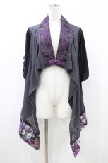 画像1: Qutie Frash / 和柄切替カーデ  黒 H-26-04-29-040-QU-TO-AK-ZH (1)