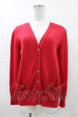 画像1: Jane Marple Dans Le Salon / グログランリボンウールカーディガン  レッド H-26-04-29-044-JM-TO-KB-ZH (1)