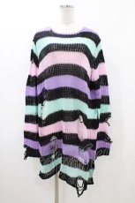 画像1: KILL STAR / Pastel Punk Knit Sweater L 黒×ピンク×パープル×ミント H-26-04-29-047-SL-TO-KB-ZH (1)