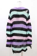 画像2: KILL STAR / Pastel Punk Knit Sweater L 黒×ピンク×パープル×ミント H-26-04-29-047-SL-TO-KB-ZH (2)
